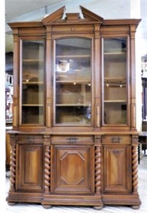 Wonderful Henri II Style Walnut Bookcase.