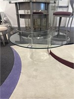 Round glass top coffee table