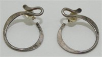 Vintage Sterling Silver Pierced Earrings - 3.11