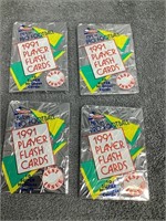 4 Packs of 1991 Pacific NFL Player Flash Cards