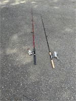 2 FISHING POLES WITH REELS