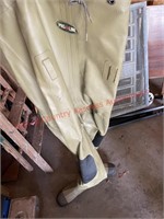 2 Sets of Waders : Size 11, misc rubbers boots,