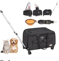 VEVOR Cat Carrier with Wheels, Rolling Pet