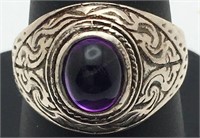 Sterling Silver Ring W Purple Stone