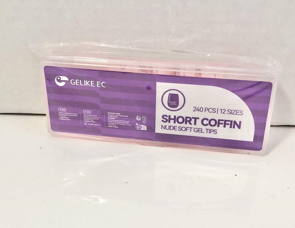 Gelike EC 240PCS Nude soft gel tip short coffin