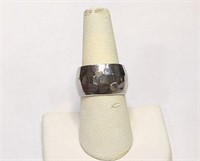 Vintage Hammered Sterling Silver Mexico 12mm Ring