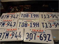 8 Texas License Plates