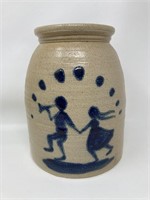 B Stebner 1988 Stoneware Crock Pottery Salt Glazed