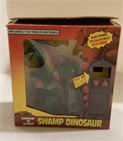 Remote controlled vintage swamp dinosaur requires