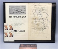 Framed 9"×11" Walt Disney Info & His Signature