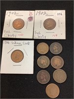 (10) Indian Cents
