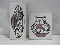 Two Pottery Canvas Wall Decor See Info
