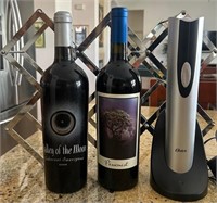 L - LOT OF 2 BOTTLES & WINE OPENER (K43)