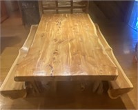 Custom Made Cedar Dining Table and Benches