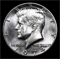 1974-d Kennedy Half Dollar 50c Grades GEM+ Unc