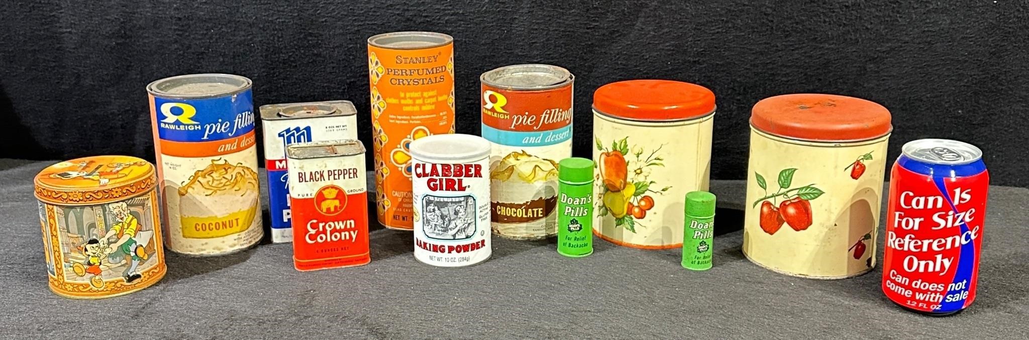 Vintage Kitchen Canister Spice/Pie Tin -Lot
