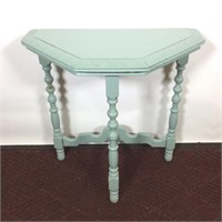 Painted Demilune Table with Embossed Edge