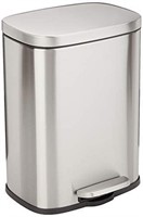 B1421  Steel Step Trash Can, 12L, Satin Nickel