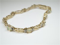 Gold & 925 Silver Opal Link Bracelet