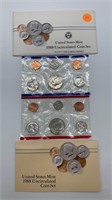 1988 US Mint Uncirculated Coin Set, 10 Coins,