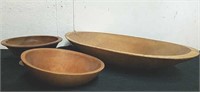 24.5 x 12.5 x 4.5 inch wooden oblong bowl,