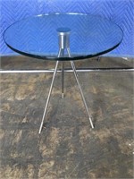 Tripod Tempered Glass End Table