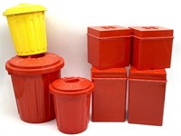 Plastic Lidded Storage Containers 9.25” Tall and