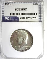 1968-D Kennedy MS67 LISTS $750