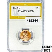 1929-D Wheat Cent PGA MS65 RED