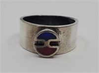 Vintage Sterling Silver Enameled Ring