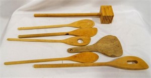 Wooden Spoons - Meat Tenderizer - Scoop