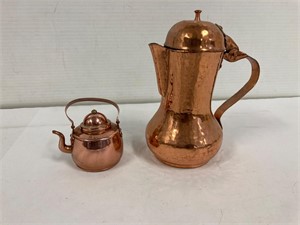 Copper kettles.