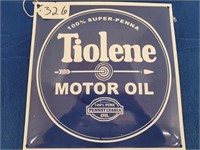 New Porcelain "Tiolene Motor Oil" Advertising Sign