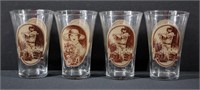 4pc Coca-Cola Mother's Pizza Parlour Glasses 5.5"