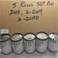 5 ROLLS KENNEDY 50C GEM BU