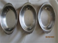 3 Legion Oval Copper Bottom Baking Dishes