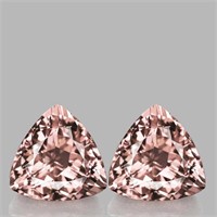 Natural Peach Pink Morganite Pair[Flawless-VVS]