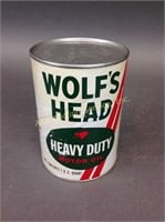 Wolf's Head One Quart Paper Motor Oil Can