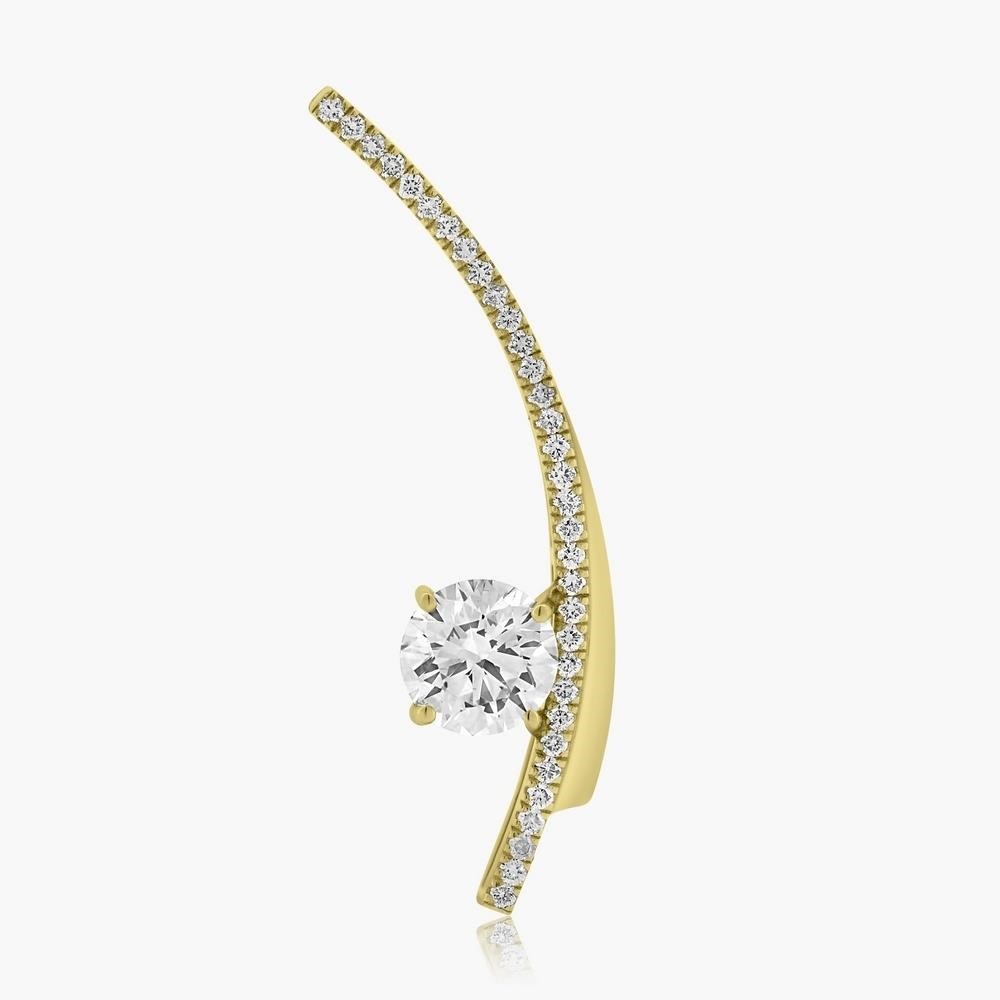 14K YELLOW GOLD 1.74CT DIAMOND BROCHE