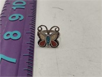 Sterling Marked Butterfly Ring TW: 5.5g