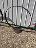 Small steel ring on disc 42" x 43" high