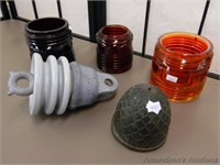 3 Glass Globes, Insulator & Counterbalance Weight