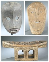 3 West African sculptures, 20th century.