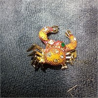 Bejeweled Crab Brooch
