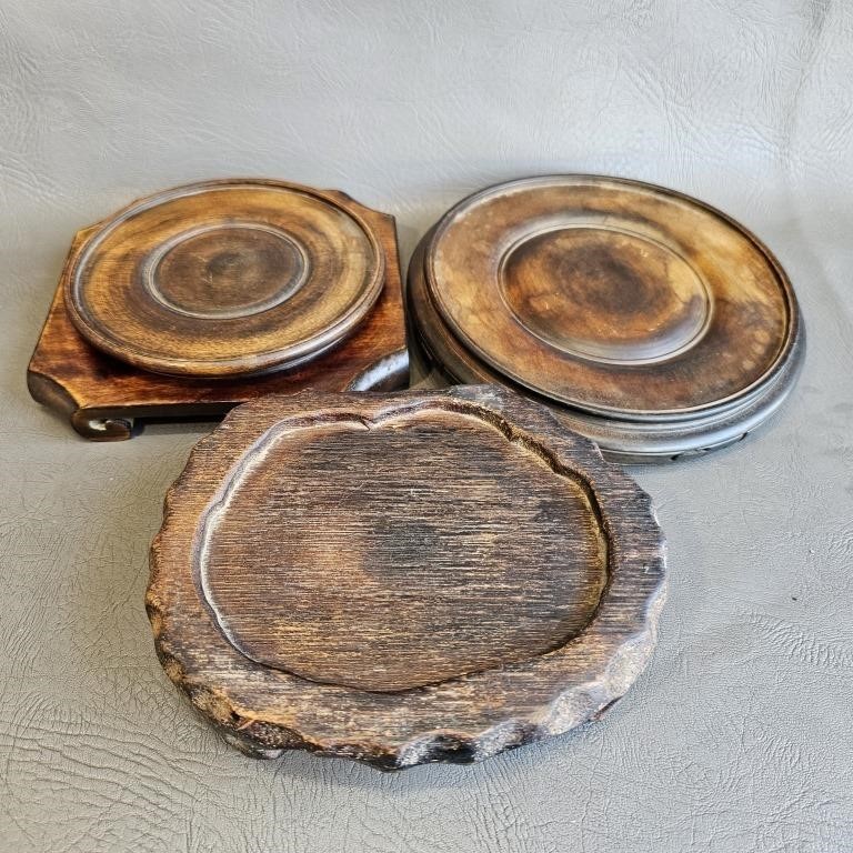Asian Wood Bases for Vases or Sculpture