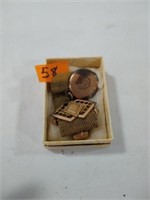 Antique rose gold badge with locket