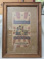 Framed country style corn meal paper bag