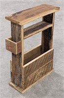 Reclaimed Barn Wood End Table and Magazine Holder