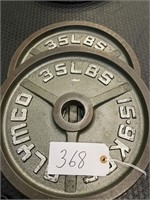 (2) 35 lbs Metal Weight Plates