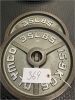 (2) 35 lbs Metal Weight Plates